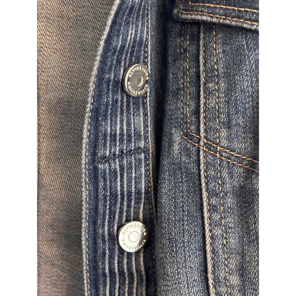 White House Black Market WHBM Cropped Denim Jacket Blue Wash Size 14 - Picture 12 of 12
